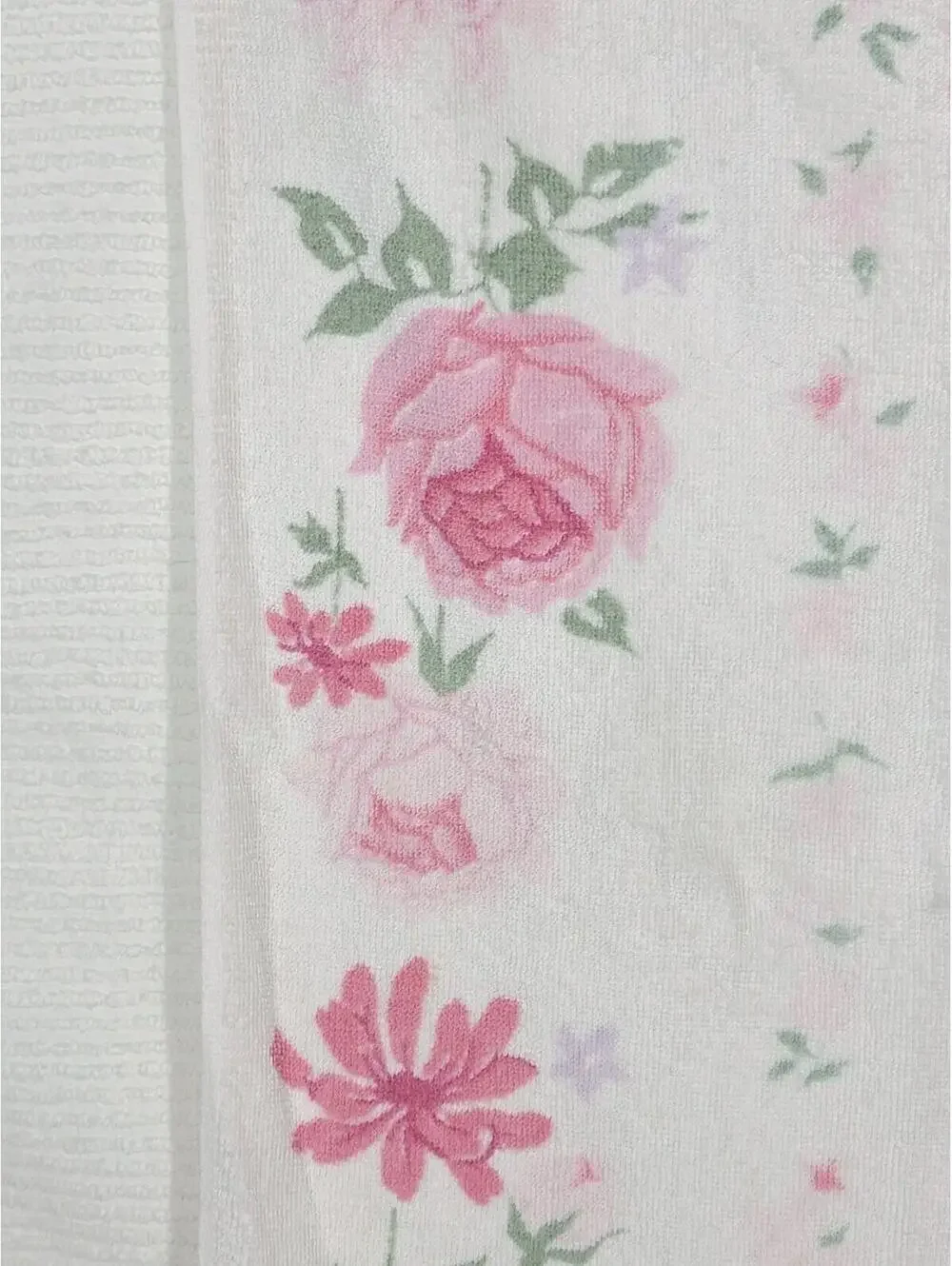 Set of 2 1960s Rose Print Bath Towel 100% Cotton Retro Vintage Bathroom Pinup
